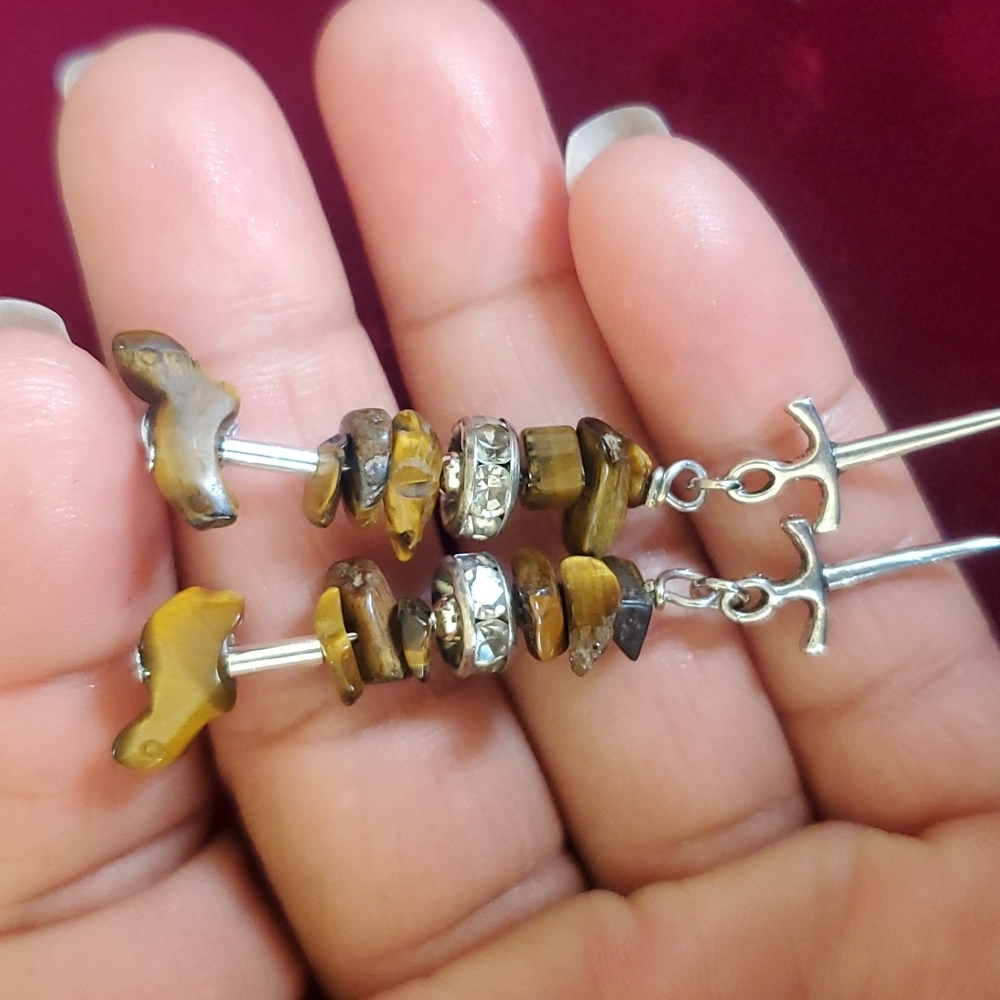 Tiger eyes Earrings,.🐅 🐯 🐅